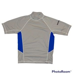 Activskinz by SPZ Gray Rash Guard Short Sleeve Swim Shirt Top XS